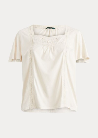 Women's Ralph Lauren Jersey Flutter-Sleeve Tops | 417258SLD